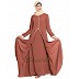 Multi layered abaya dress with frills- Rust Multi layered abaya dress with frills- Rust